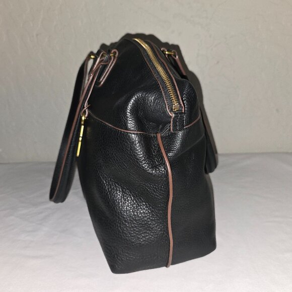 Fossil Julia Large Black Pebbled Leather Shoulder Tote Bag Carryall Purse - Picture 4 of 14